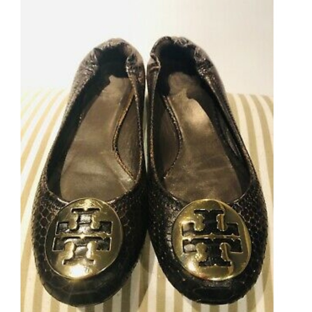 Tory Burch Reva Snakeskin Flats